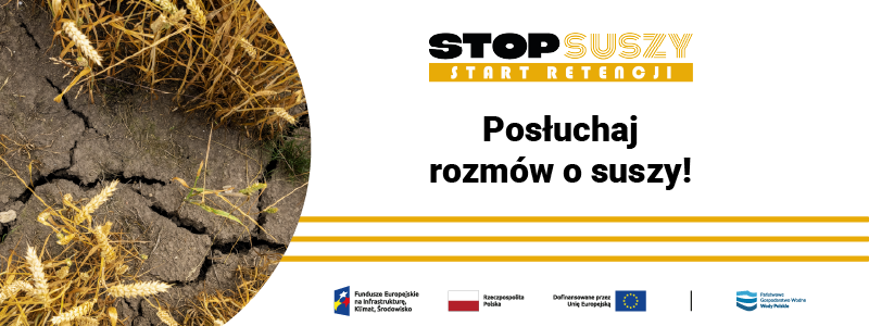 baner do artykułu w gazeta prawna o podcastach - logo stop suszy start retencji, mokradła